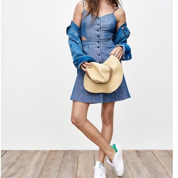 Madewell Dresses & Skirts - Madewell Chambray Cut Out Button Up Dress 6